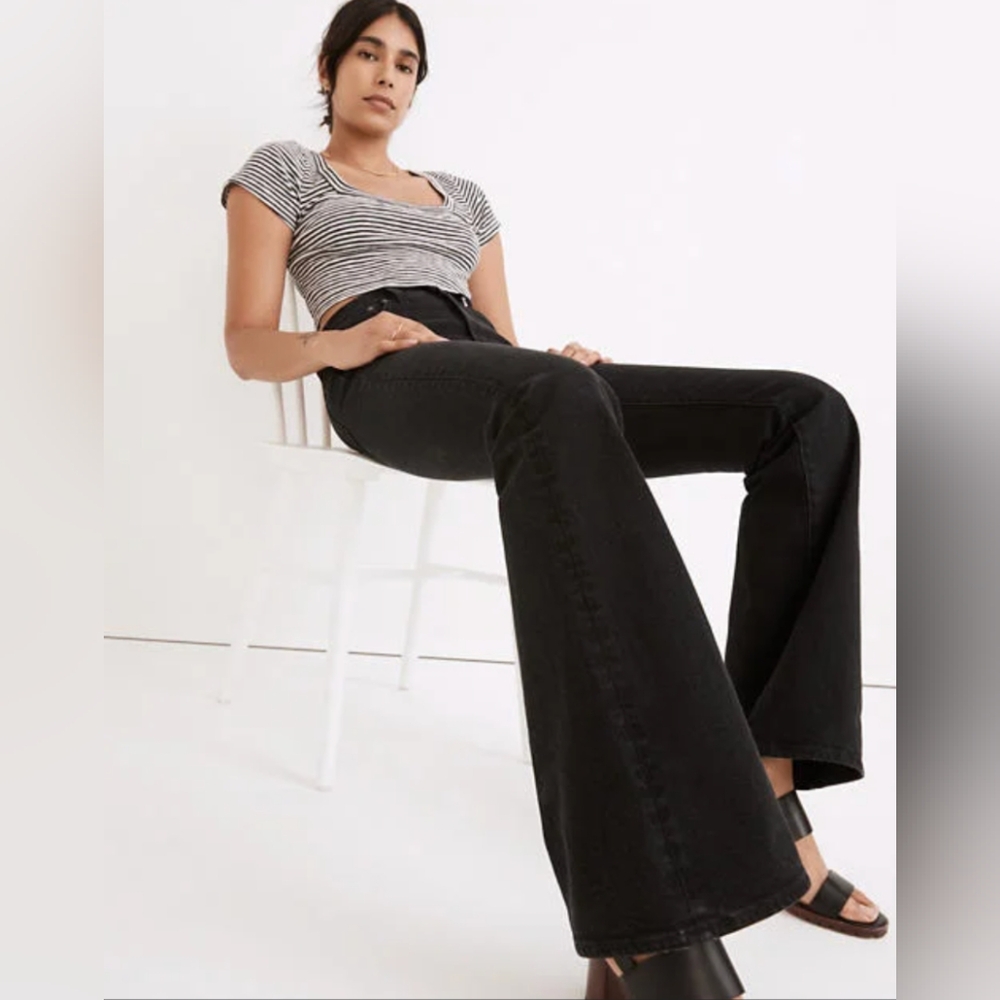Madewell The Perfect Vintage Flare Jean Black Sherborn Wash High Rise- 33/16 - Picture 14 of 15